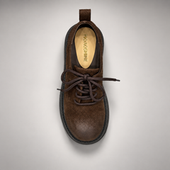 Brown suede platform lace-up shoes, view 7