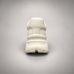 Ivory leather platform sneakers, view 5