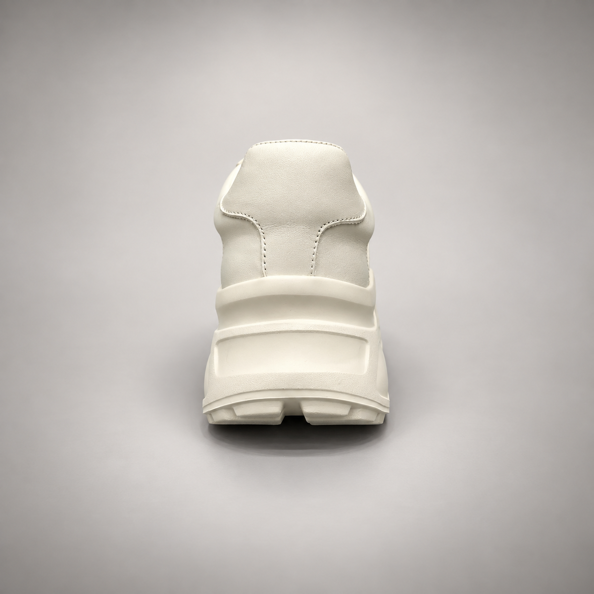 Ivory leather platform sneakers, view 5