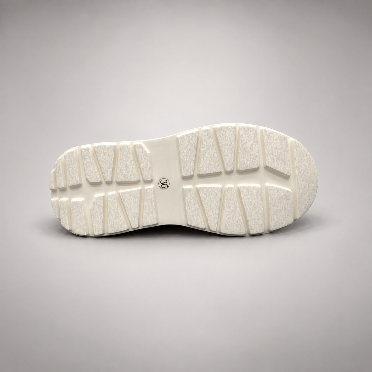 Ivory leather platform sneakers, view 6