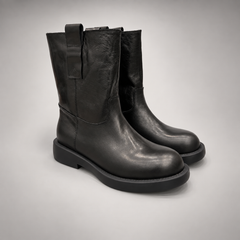 Black leather boots 1