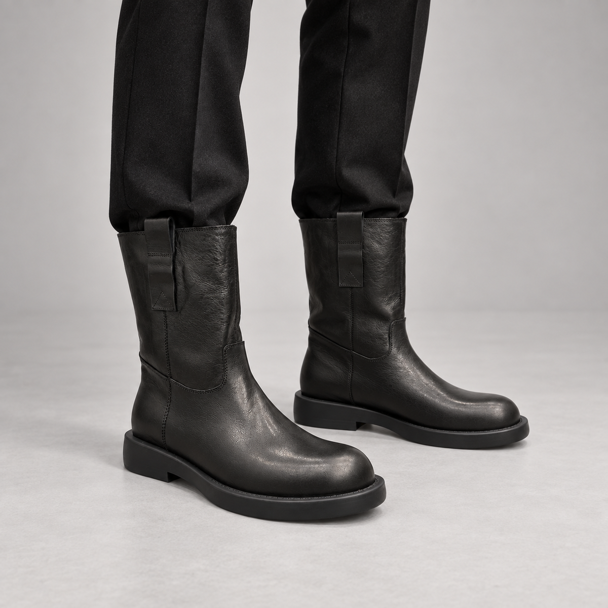 Black leather boots 7