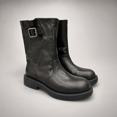 Black buckle boots 1
