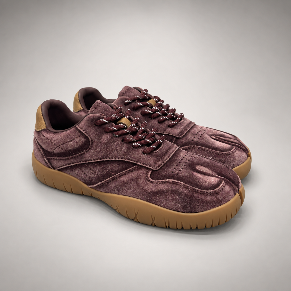 Plum suede sneakers 1