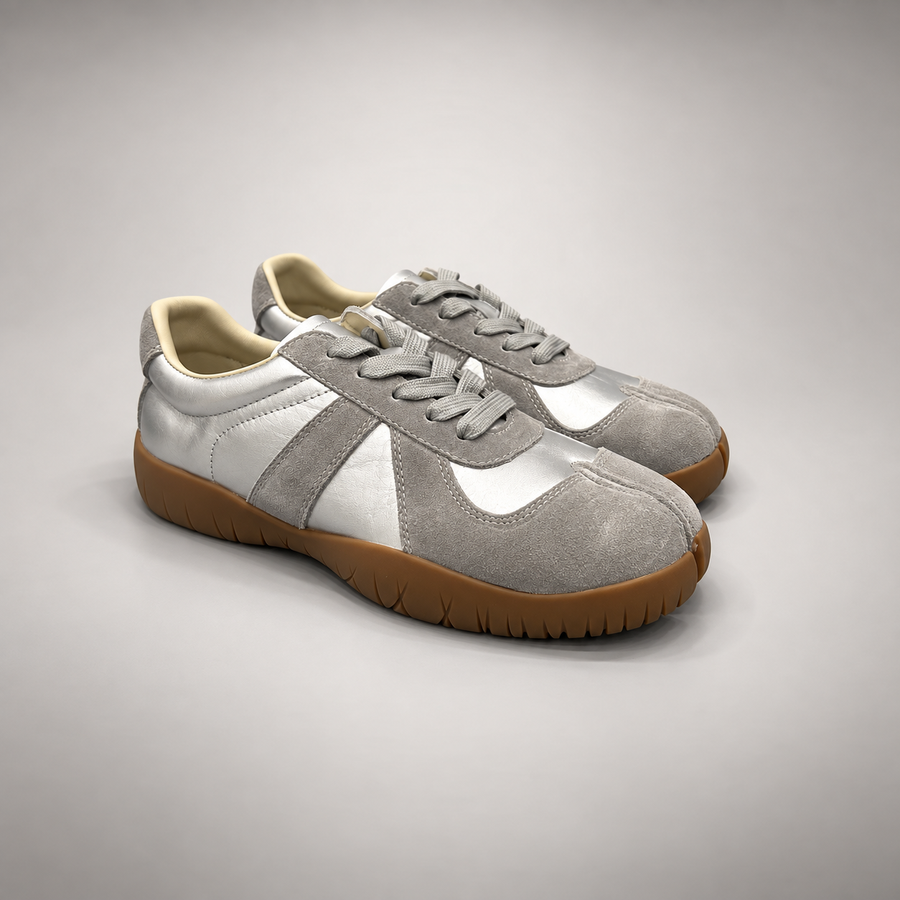 Ivory gray suede sneakers 1