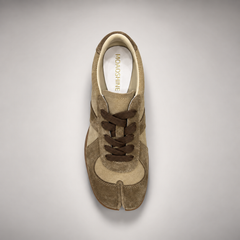 Taupe suede sneakers 6