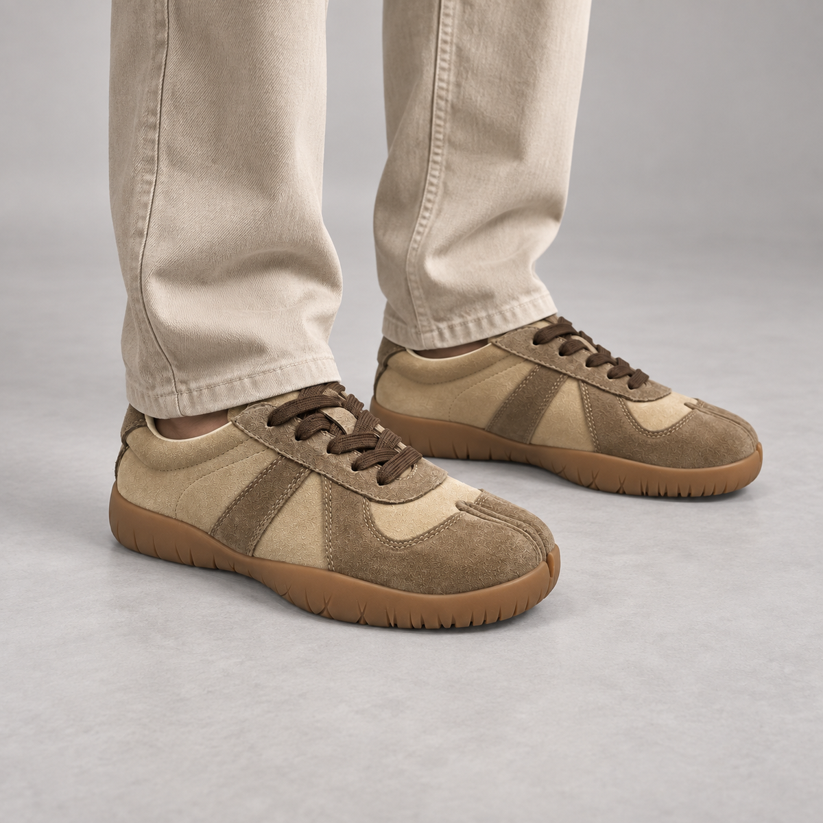 Taupe suede sneakers 7