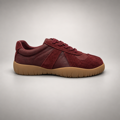 Burgundy suede sneakers 2
