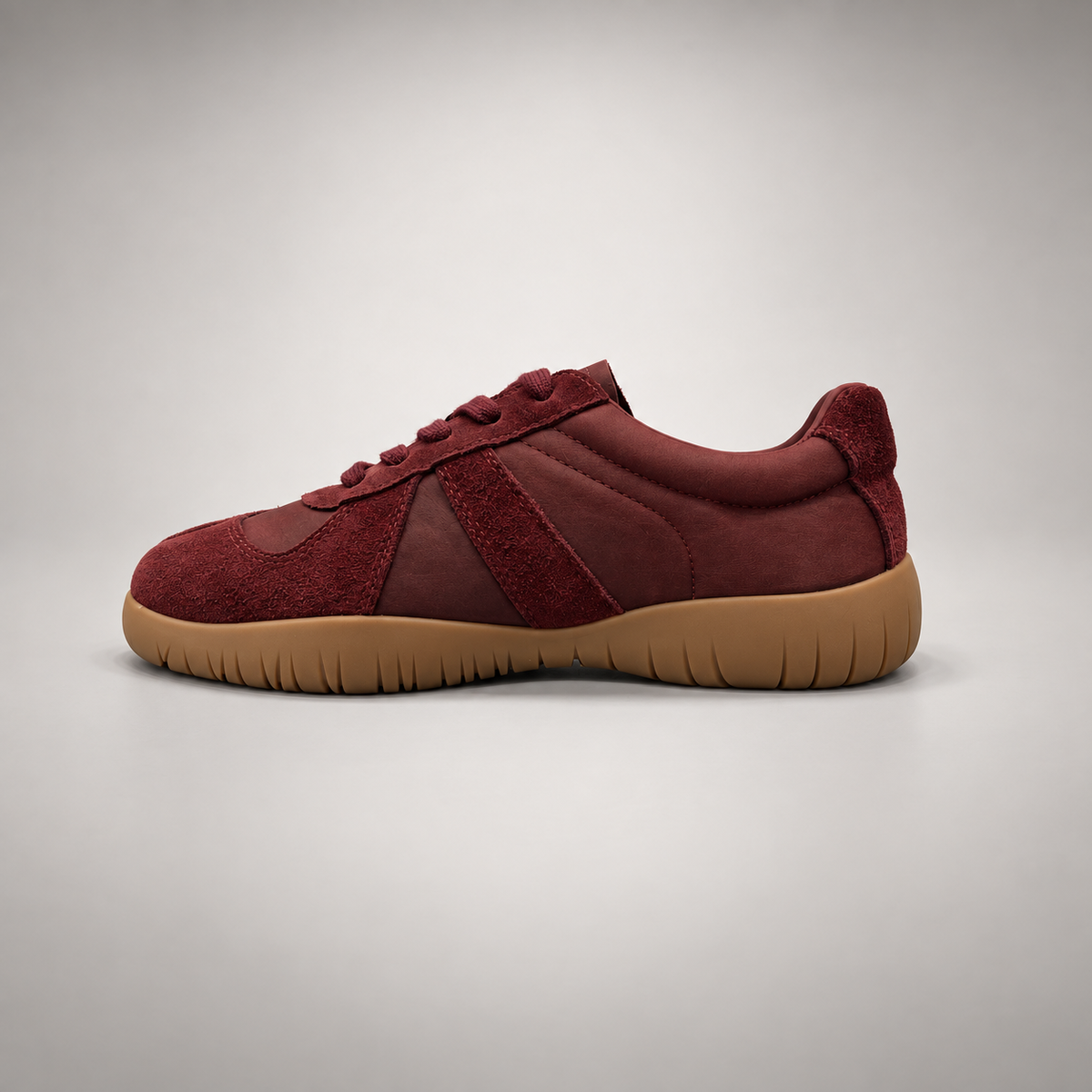 Burgundy suede sneakers 3