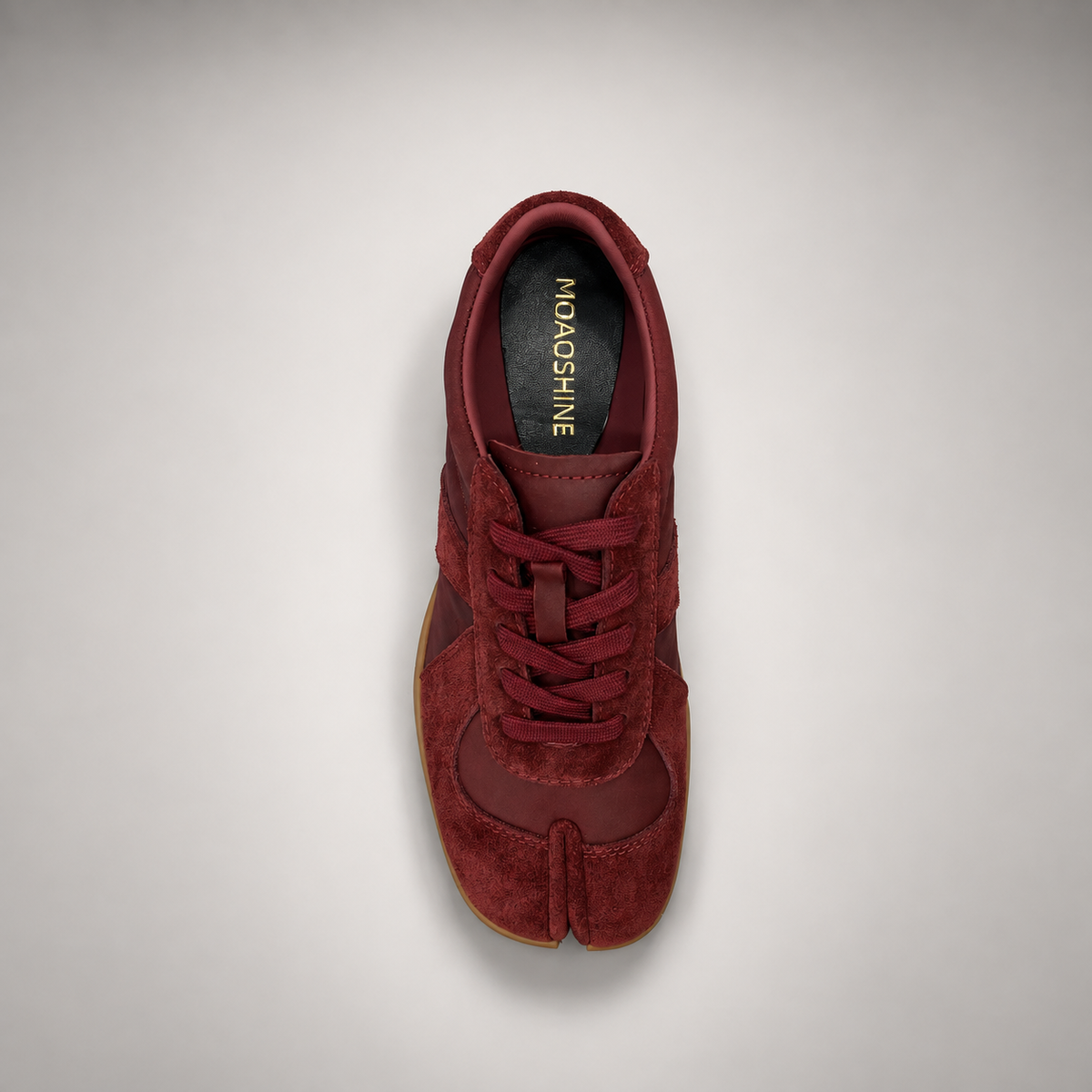 Burgundy suede sneakers 6