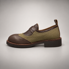 Olive brown buckle shoes 3