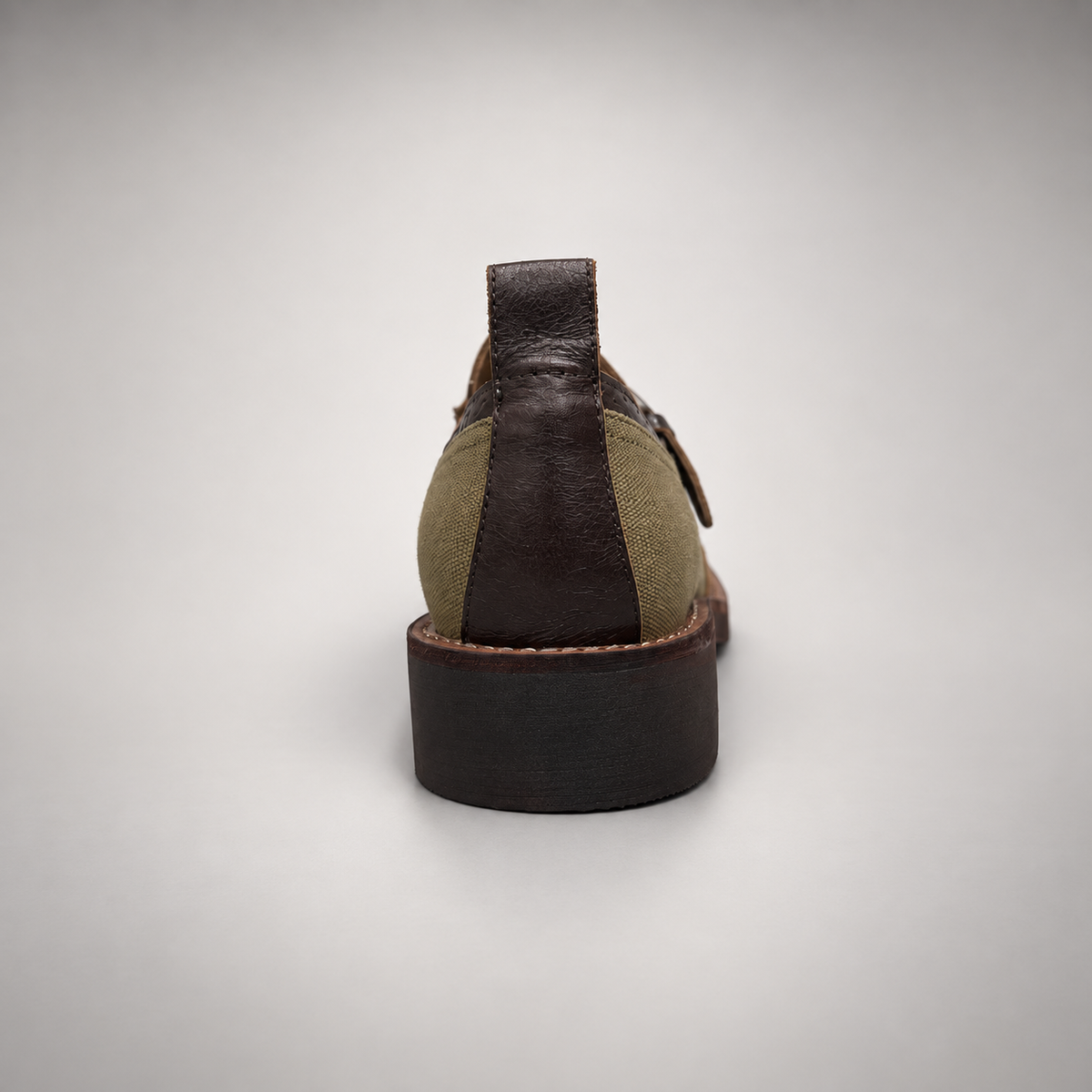 Olive brown buckle shoes 4