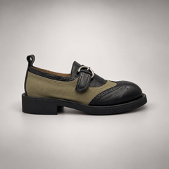 Black olive buckle shoes 2