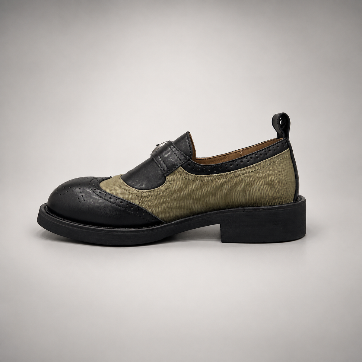 Black olive buckle shoes 3