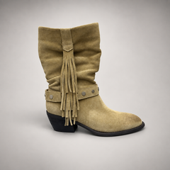 Taupe fringe boots 2