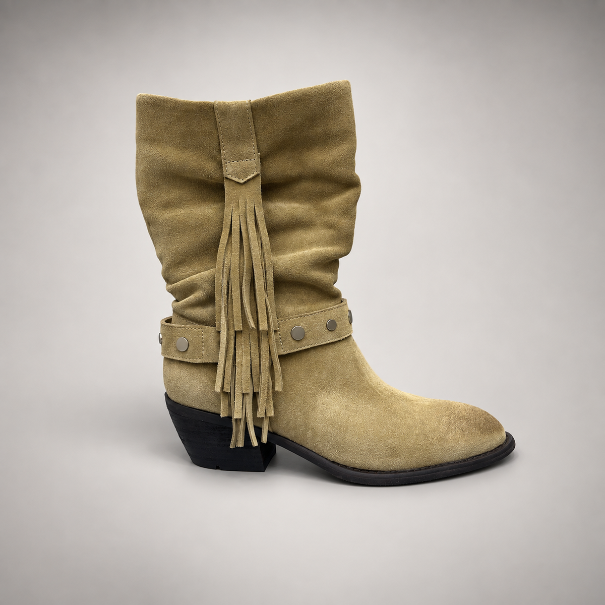 Taupe fringe boots 2