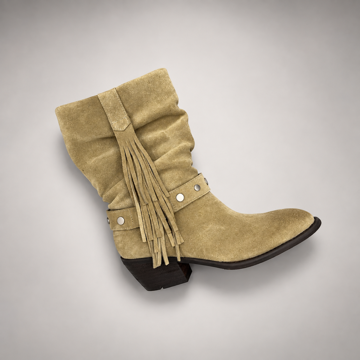 Taupe fringe boots 5