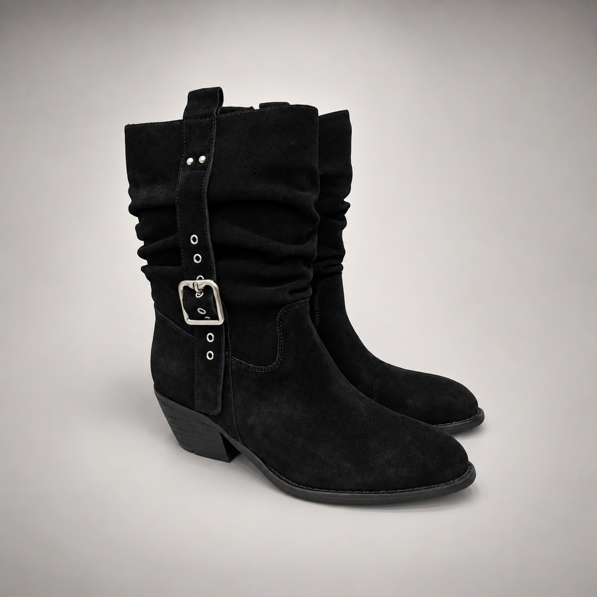 Black strap boots 1