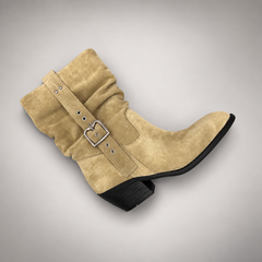 Taupe buckle boots 6