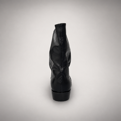 Black draped leather boots 4