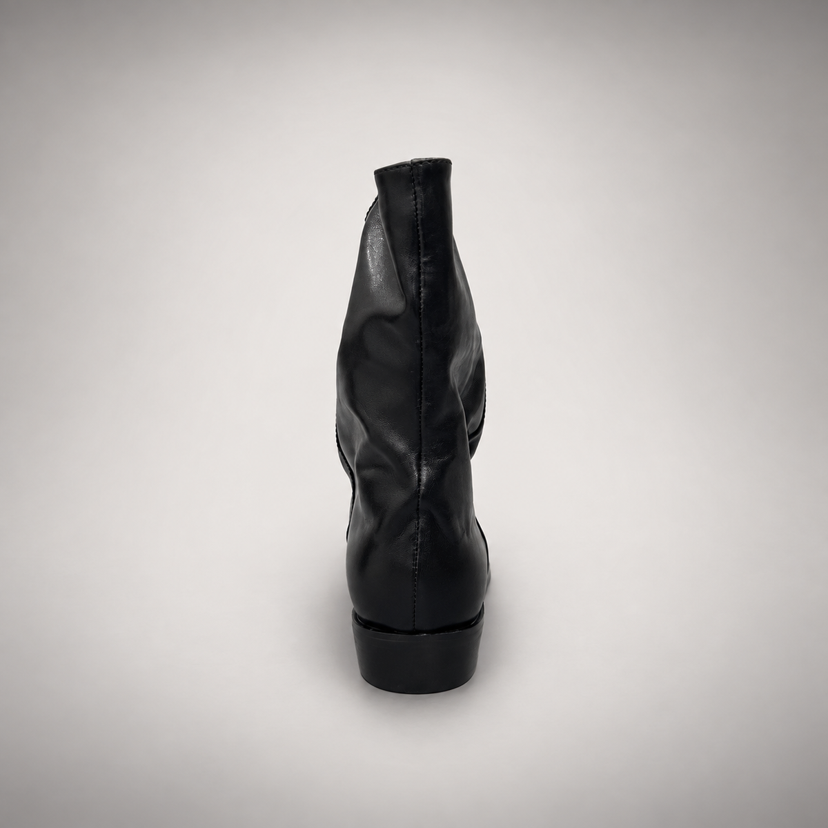 Black draped leather boots 4
