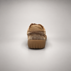 Tan washed suede panel lace-up sneakers - view 4