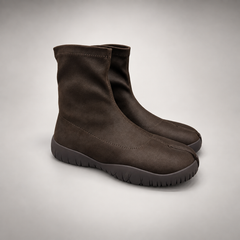 Dark brown stretch ankle boots - view 1