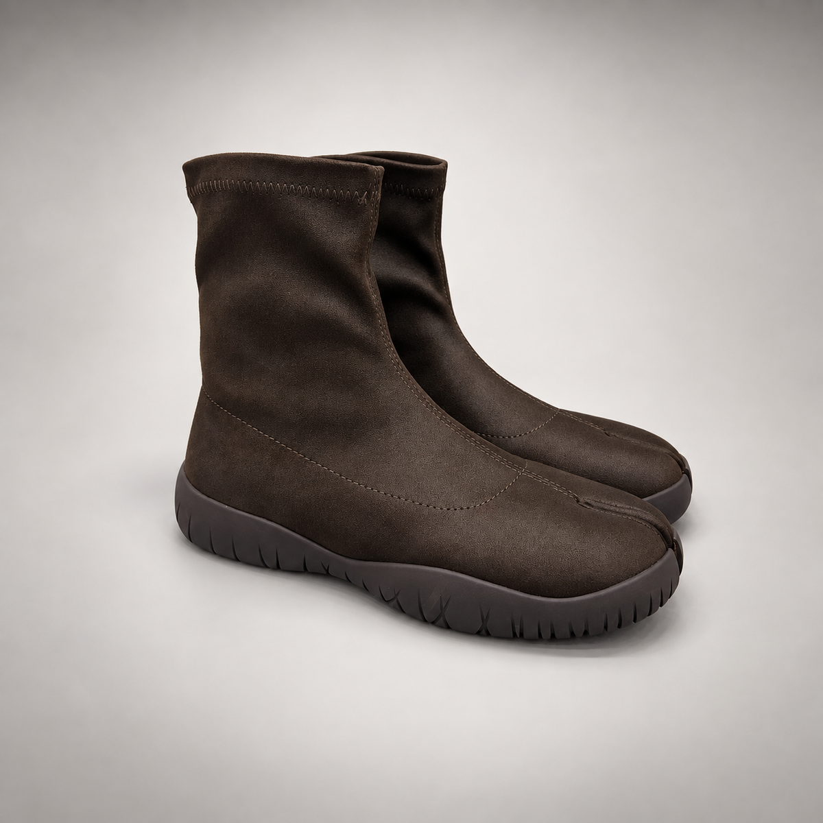 Dark brown stretch ankle boots - view 1