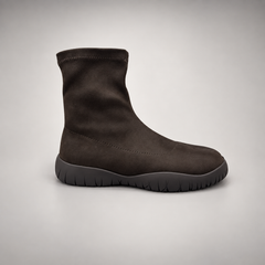Dark brown stretch ankle boots - view 2