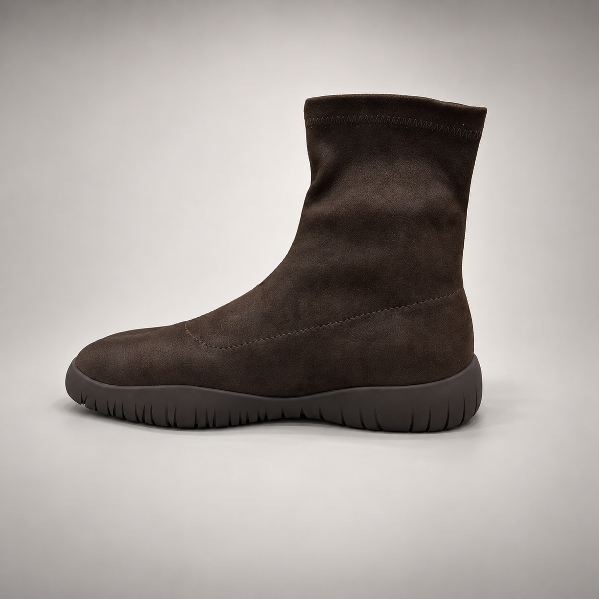 Dark brown stretch ankle boots - view 3