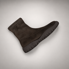 Dark brown stretch ankle boots - view 6