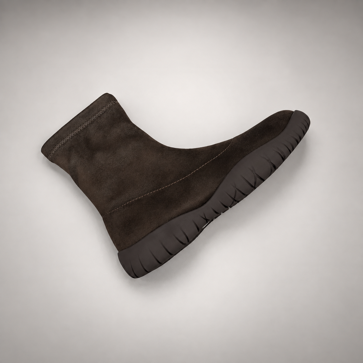 Dark brown stretch ankle boots - view 6
