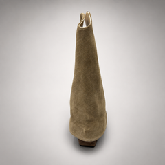 Light taupe slouch suede high-heel boots - view 4