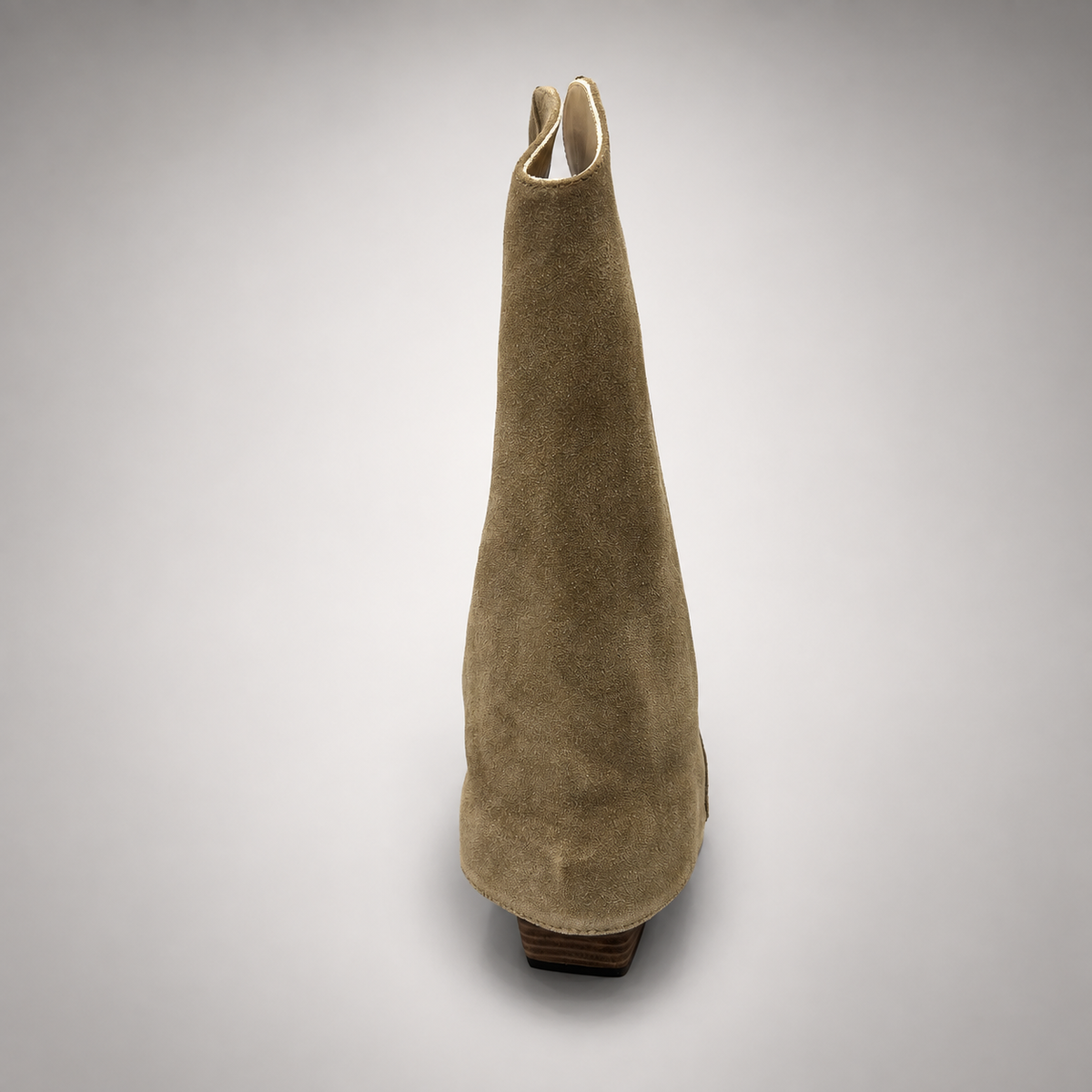 Light taupe slouch suede high-heel boots - view 4