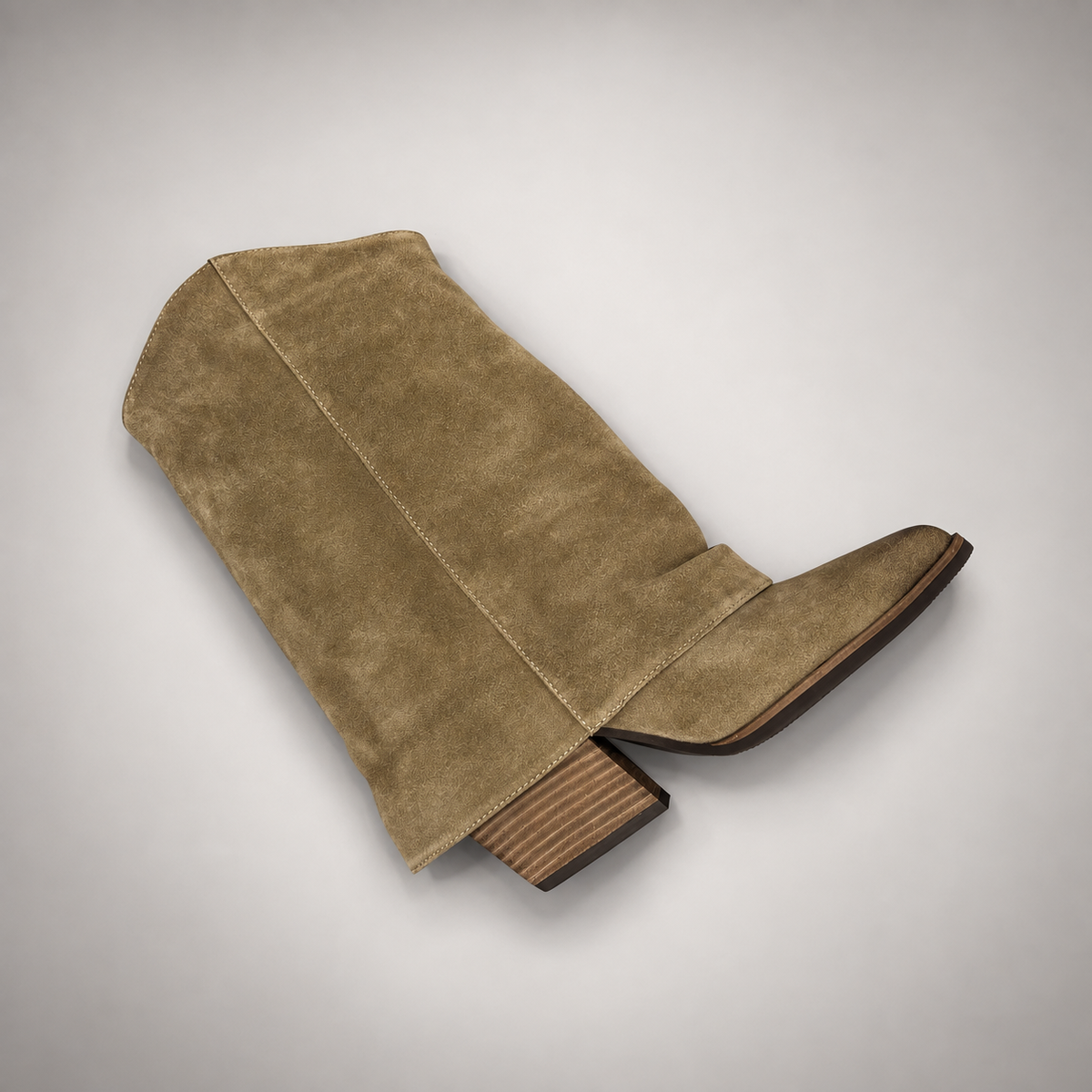 Light taupe slouch suede high-heel boots - view 6