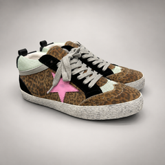 Leopard multi pony-hair star sneakers - view 1