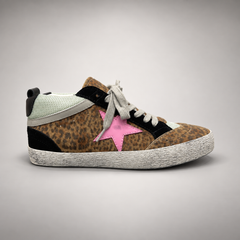 Leopard multi pony-hair star sneakers - view 2