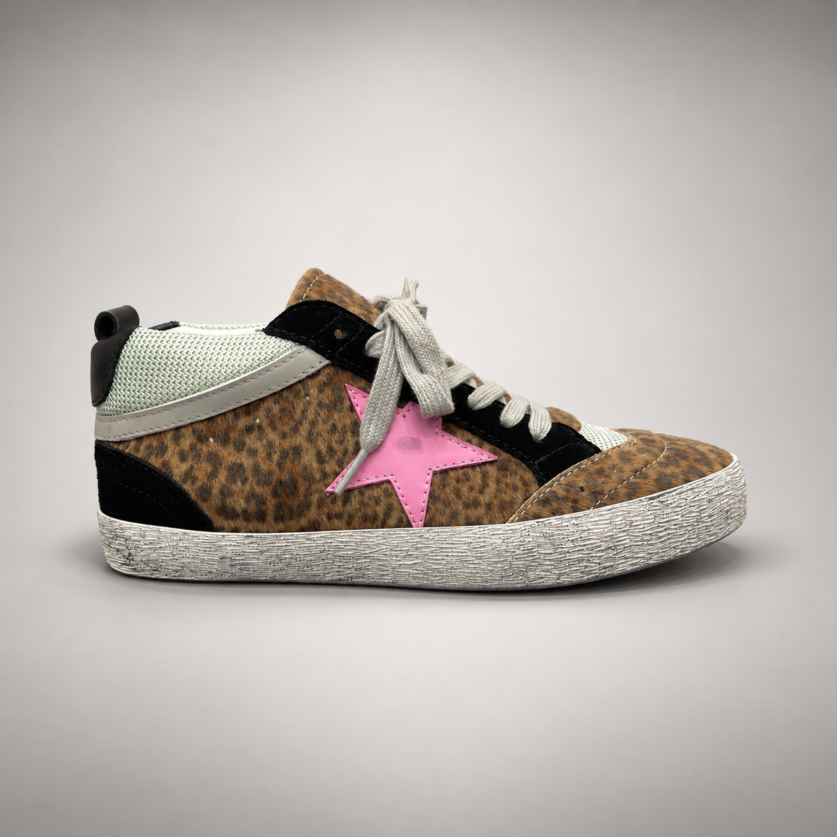 Leopard multi pony-hair star sneakers - view 2