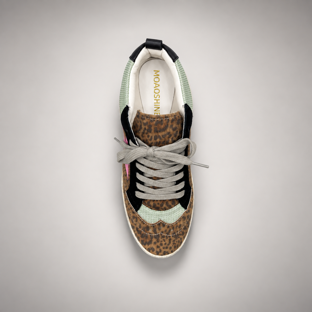 Leopard multi pony-hair star sneakers - view 6