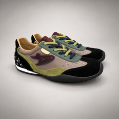 Multicolor airplane patch leather sneakers - view 1