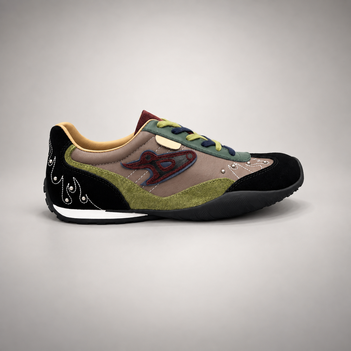 Multicolor airplane patch leather sneakers - view 2