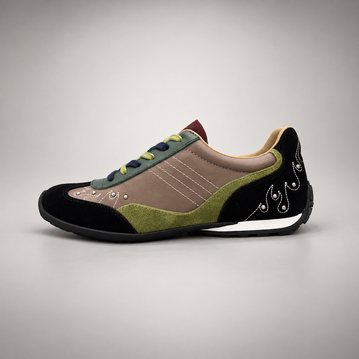 Multicolor airplane patch leather sneakers - view 3