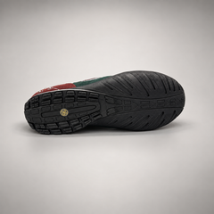 Burgundy navy green airplane patch sneakers - view 5
