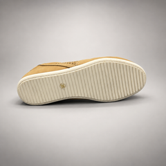 Tan perforated leather sneaker