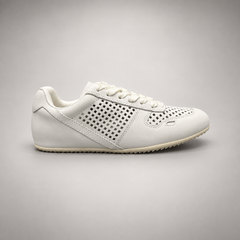 White perforated leather sneaker