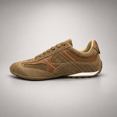 Olive brown fringe suede sneaker