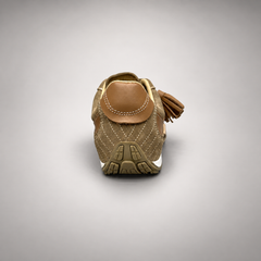 Olive brown fringe suede sneaker