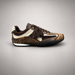 Dark brown tassel leather sneaker