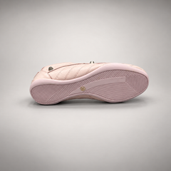 Blush pink studded leather sneaker