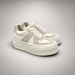 Off-white gray platform leather sneaker